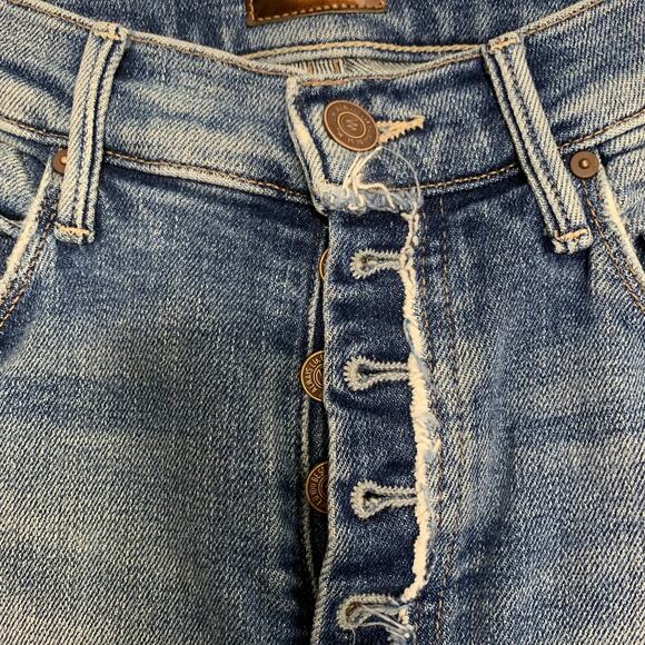 Mother The Fly Cut Stunner Ankle Fray In Night On A Shiny White Vespa Women’s 26 - Picture 12 of 16